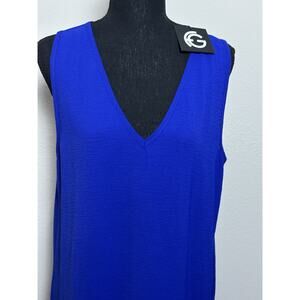 Franne Golde Women’s Royal Blue‎ Santorini Airflow Maxi Dress Size (L) V Neck